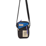 Front View of Topo Designs Mini Shoulder Bag in "Classic Blue / Black"
