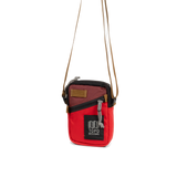 Front View of Topo Designs Mini Shoulder Bag in "Maroon / Salsa"