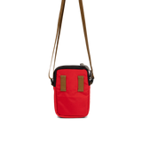 Back View of Topo Designs Mini Shoulder Bag in "Maroon / Salsa"