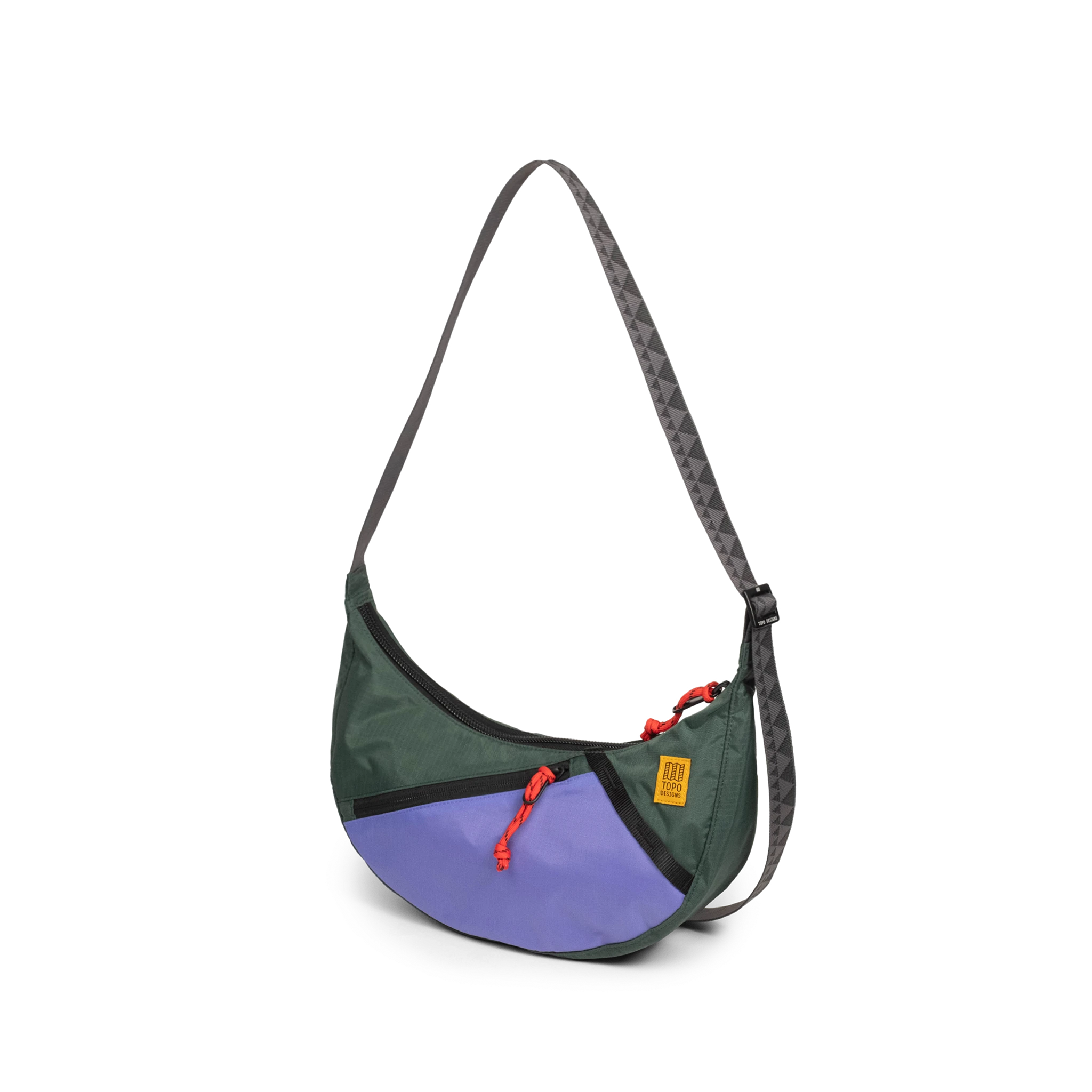 Front View of Topo Designs Moonlight Crossbody Bag in "Very Peri / Forest"