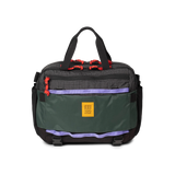 Front View of Topo Designs Mountain Cross Bag in "Grid / Very Peri"