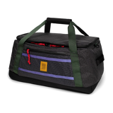 Front view of Topo Designs Mountain Duffel 40L in "Grid / Very Peri"