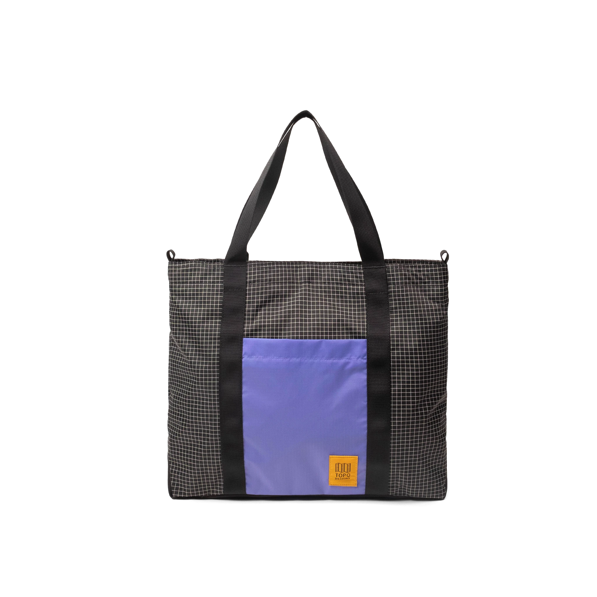 Front view of Topo Designs Mountain Essential Tote in "Grid / Very Peri"