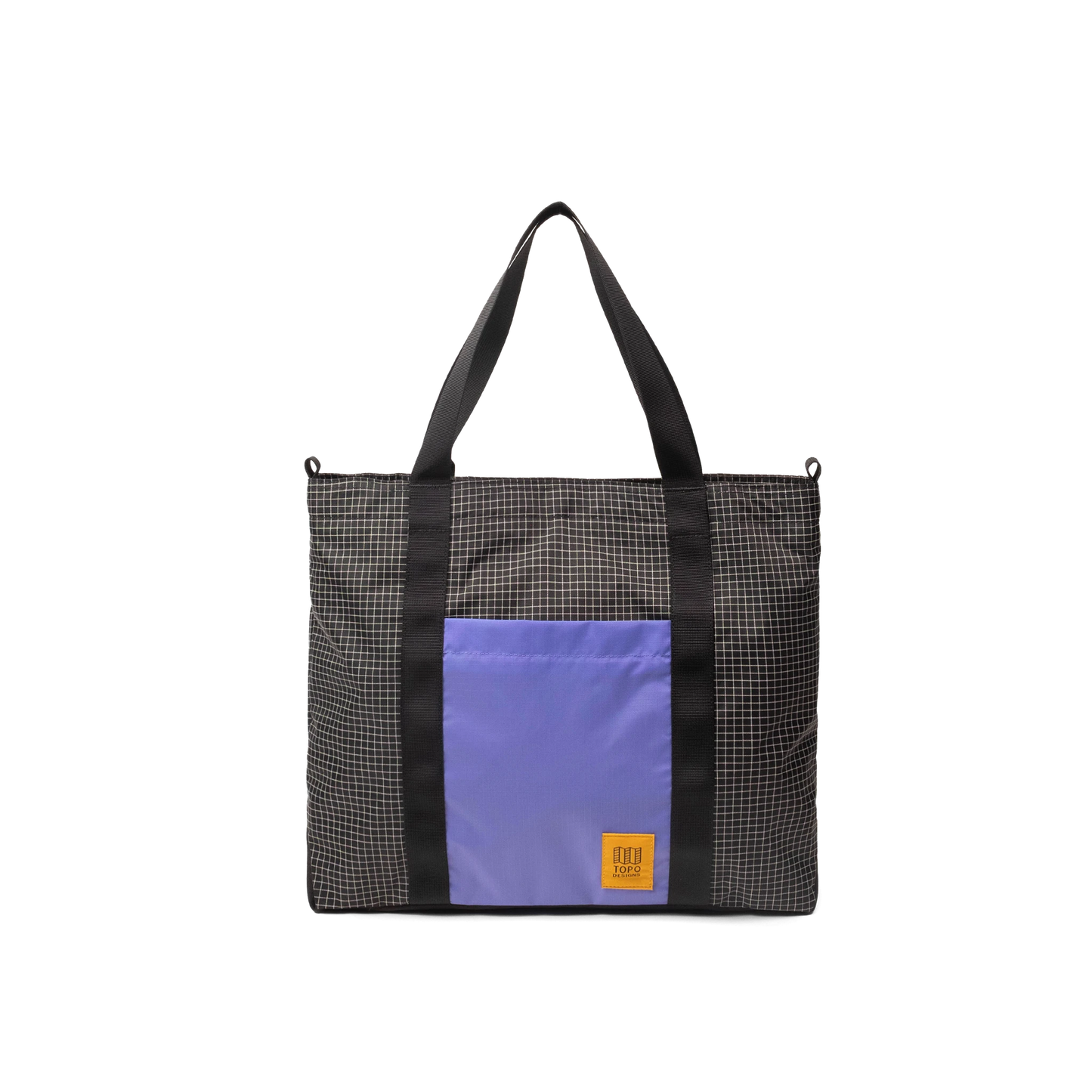 Front view of Topo Designs Mountain Essential Tote in "Grid / Very Peri"