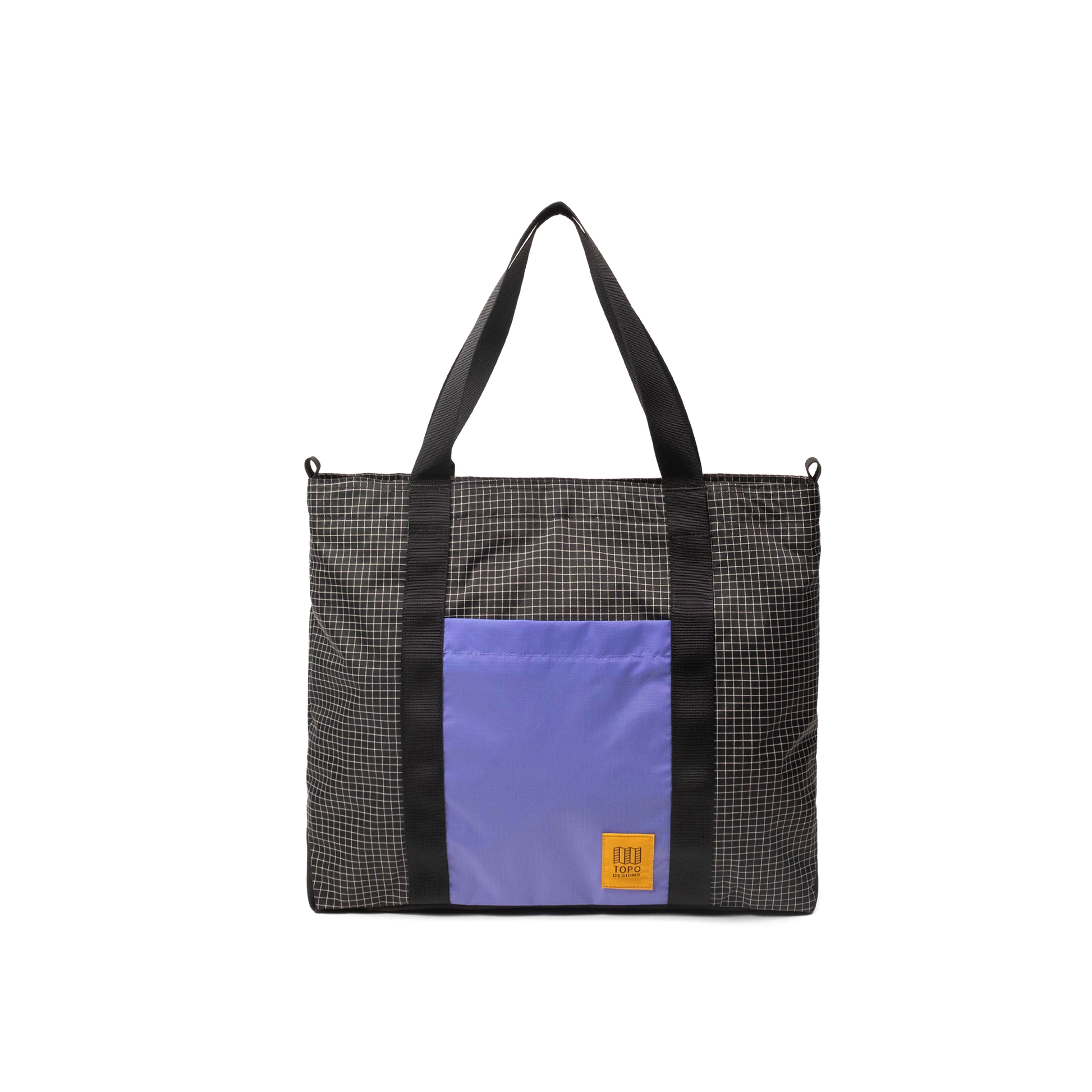 Front view of Topo Designs Mountain Essential Tote in "Grid / Very Peri"