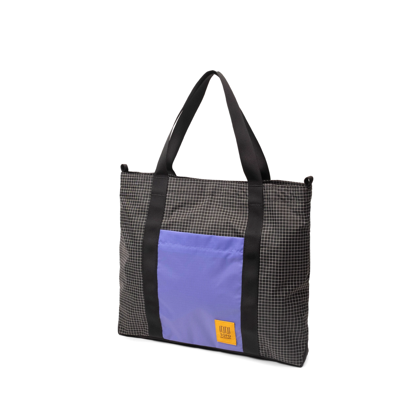 Front view of Topo Designs Mountain Essential Tote in "Grid / Very Peri"