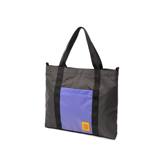 Front view of Topo Designs Mountain Essential Tote in "Grid / Very Peri"