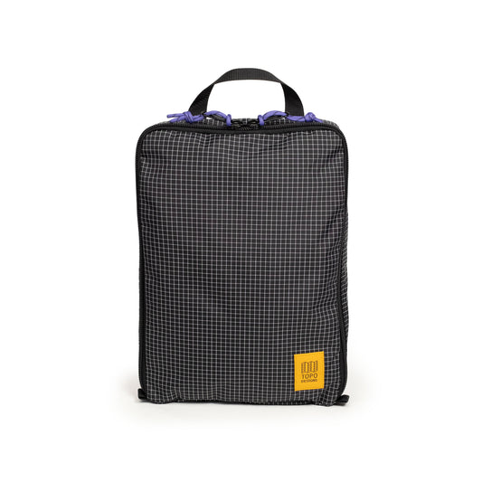 Topo Designs Pack Bag 10L in "Black / White Grid"