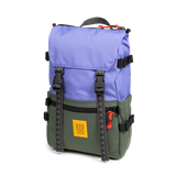Front View of Topo Designs Rover Pack Classic in "Very Peri / Forest"