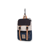 Front View of Topo Designs Rover Pack Micro in "Bone White / Pond Blue"