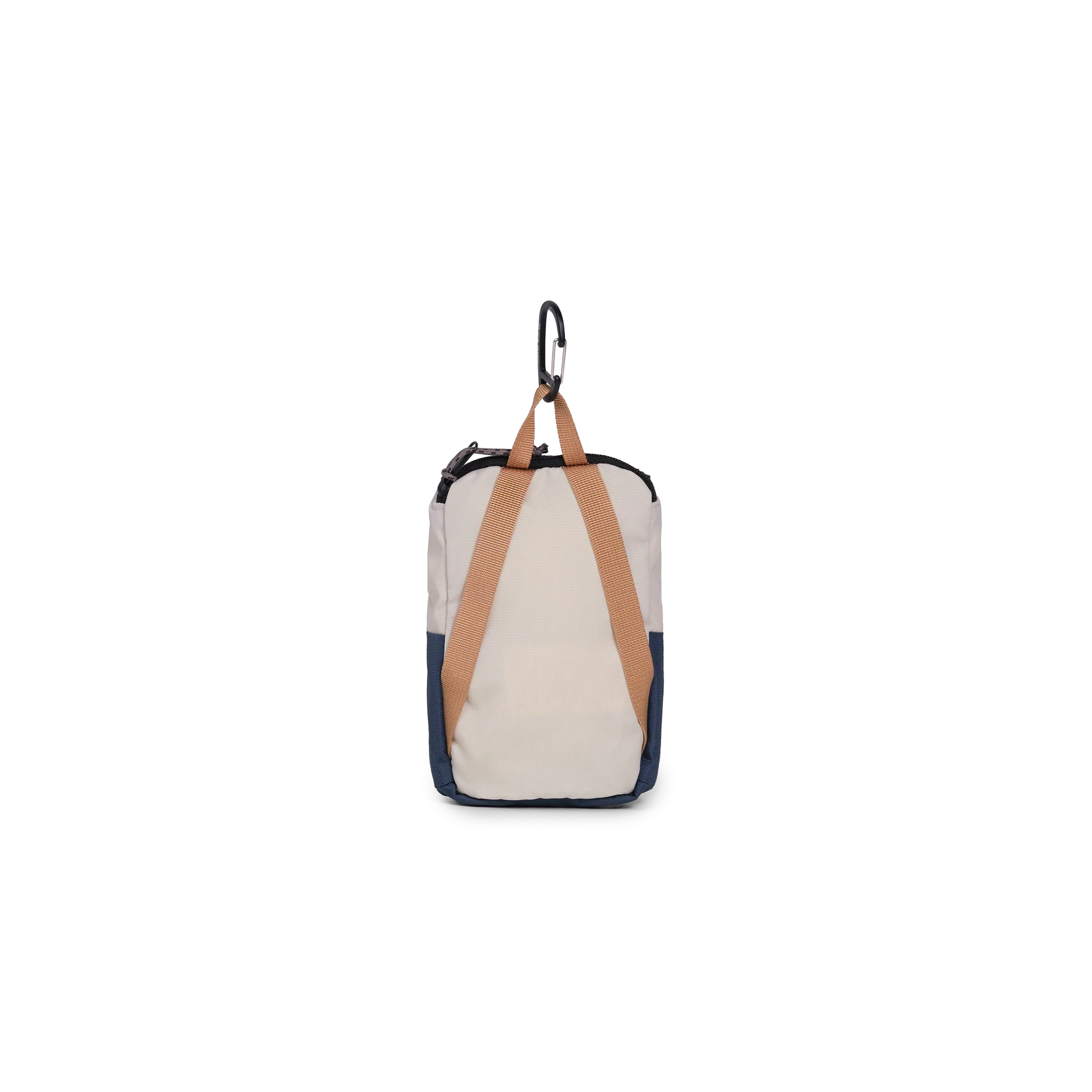 Back View of Topo Designs Rover Pack Micro in "Bone White / Pond Blue"