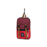 Front View of Topo Designs Rover Pack Micro in "Maroon / Salsa"