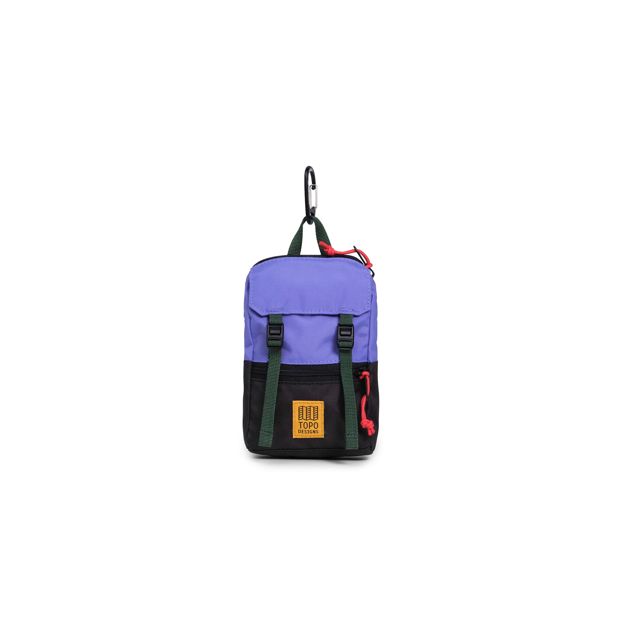 Front View of Topo Designs Rover Pack Micro in "Very Peri / Forest"