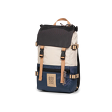 Front View of Topo Designs Rover Pack Mini in "Bone White / Pond Blue"