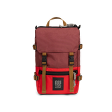 Front View of Topo Designs Rover Pack Mini in "Maroon / Salsa"