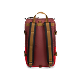 Back View of Topo Designs Rover Pack Mini in "Maroon / Salsa"