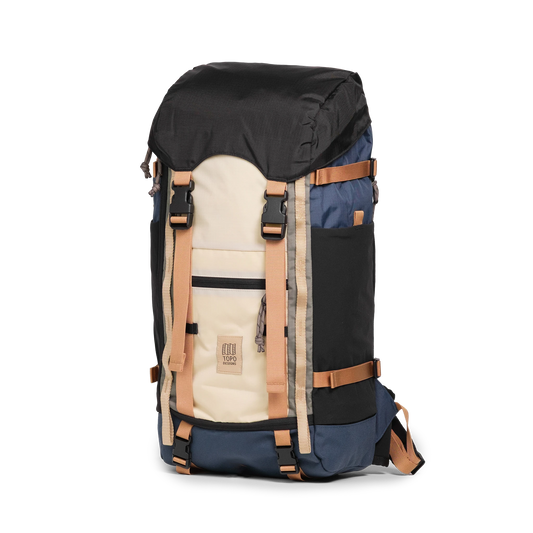 Front View of Topo Designs Rover Trail Pack 22L in "Bone White / Pond Blue"