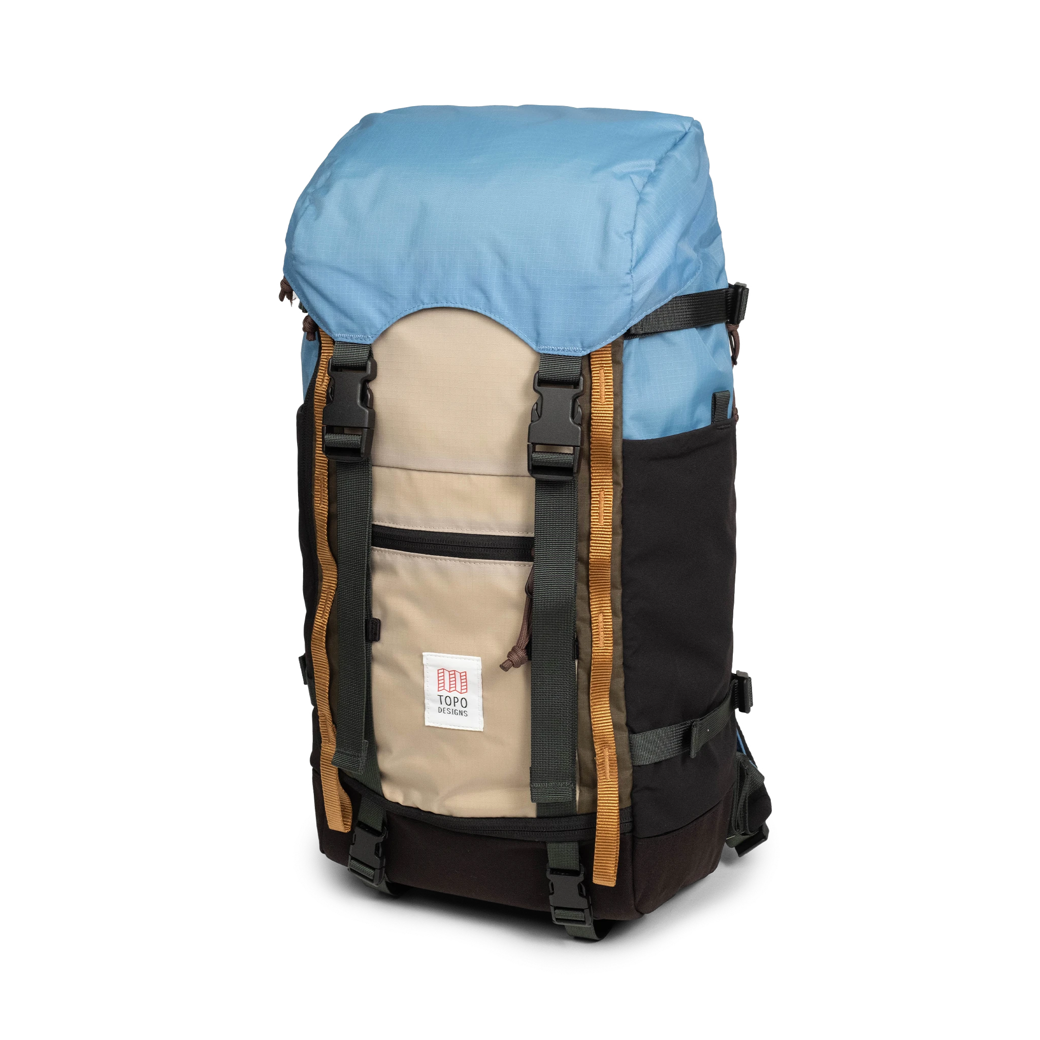 Front View of Topo Designs Rover Trail Pack 22L in "River Blue / Cobblestone"
