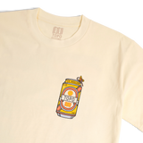 Front detail shot of Topo Designs x CCH x Pine Printshop Urban Angler Tee in "Butter"