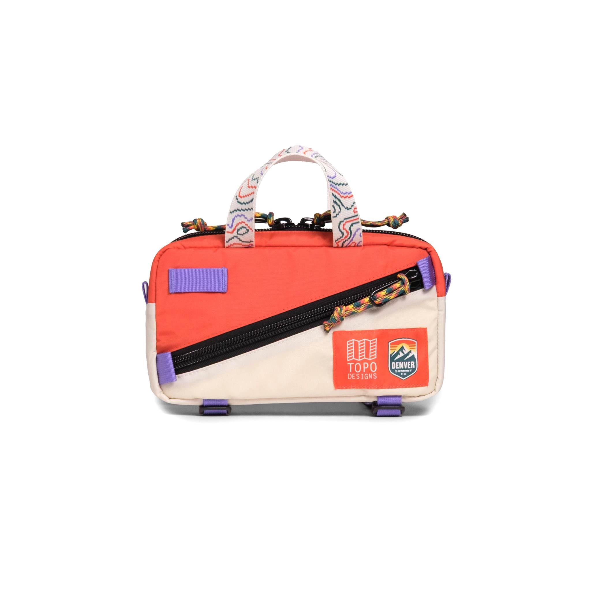 Front shot of Topo Designs x Denver Summit Mini Quick Pack in "Sandstone / Bone White"