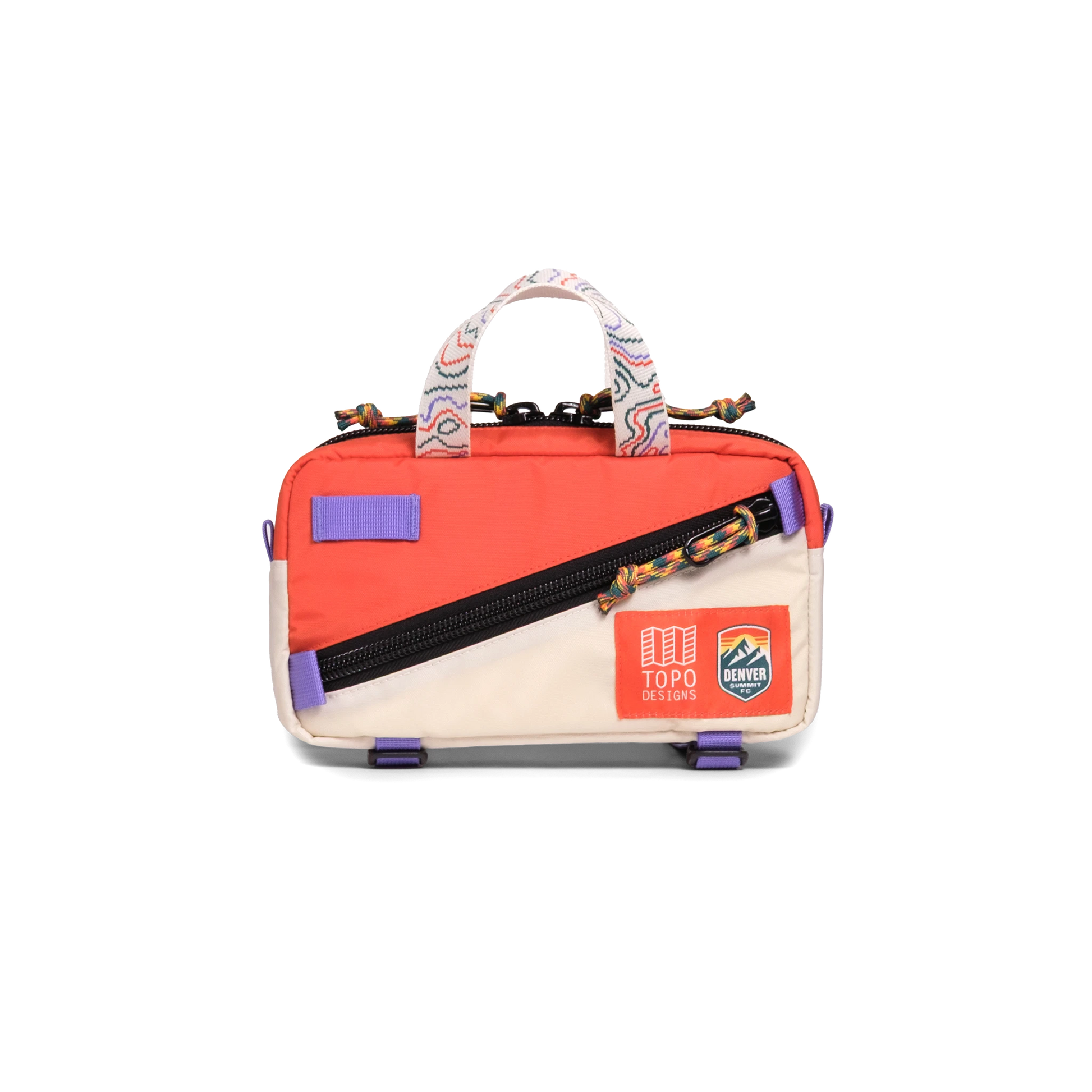 Front shot of Topo Designs x Denver Summit Mini Quick Pack in "Sandstone / Bone White"