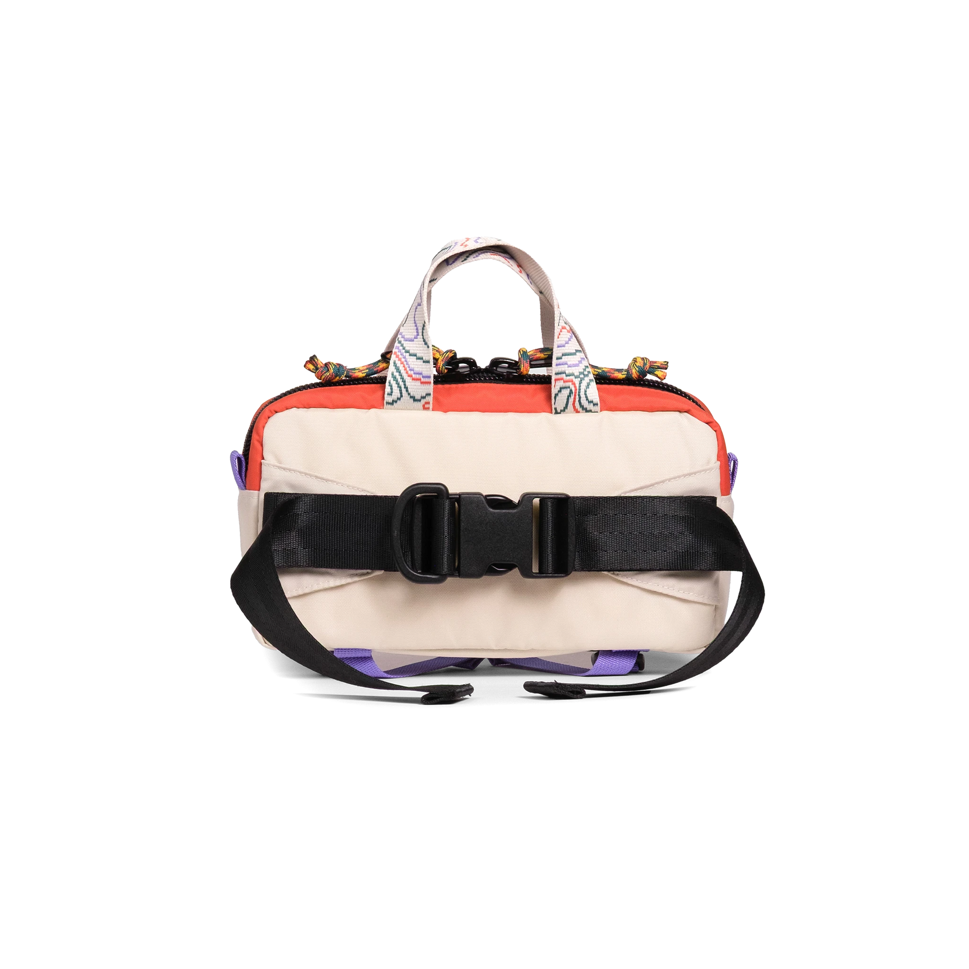 Back shot of Topo Designs x Denver Summit Mini Quick Pack in "Sandstone / Bone White"