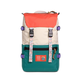 Front shot of Topo Designs x Denver Summit Rover Pack Classic in "Sandstone / Bone White"