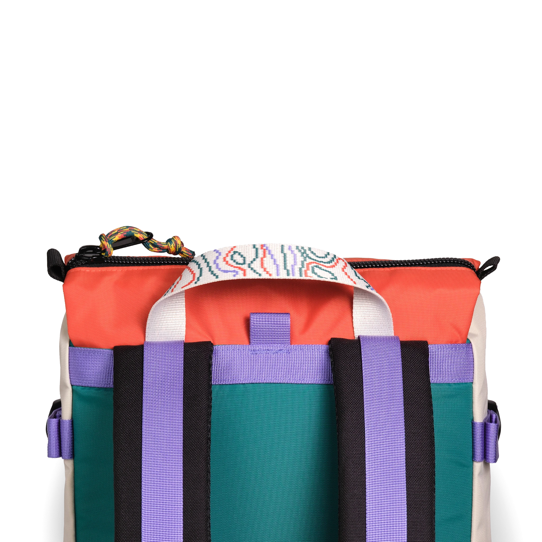 Back detail shot of Topo Designs x Denver Summit Rover Pack Classic "Sandstone / Bone White"