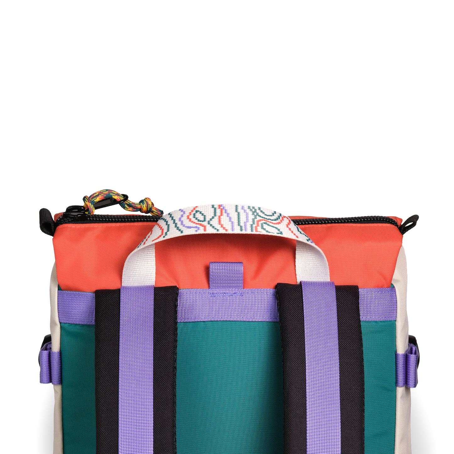 Back detail shot of Topo Designs x Denver Summit Rover Pack Classic "Sandstone / Bone White"