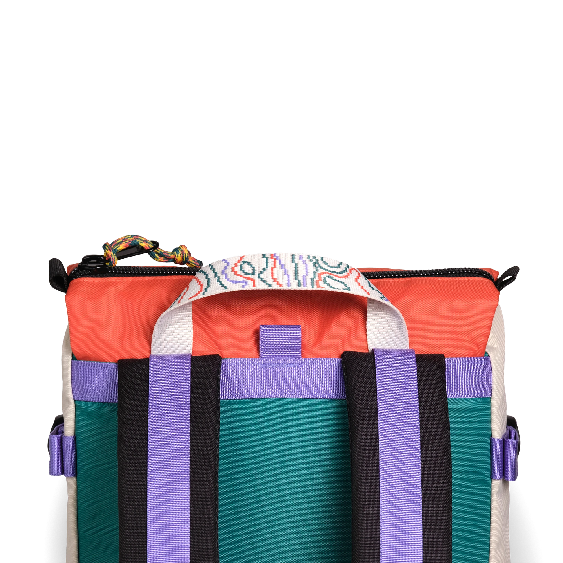 Back detail shot of Topo Designs x Denver Summit Rover Pack Classic "Sandstone / Bone White"