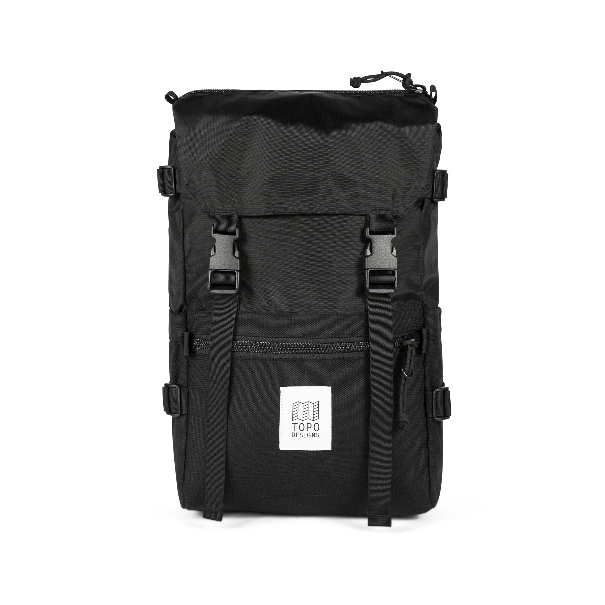 Front Product Shot of the Topo Designs Rover Pack Classic in "Black / Black".
