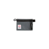 Topo Designs Accessory Bags in "Micro" "Charcoal - Recycled" gray.