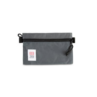 Topo Designs Accessory Bags in "Small" "Charcoal - Recycled" gray.