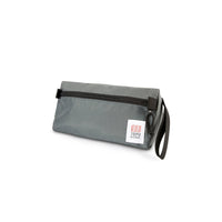 Topo Designs Dopp Kit toiletry travel bag in "Charcoal - Recycled" gray.