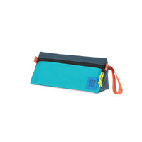 Topo Designs Dopp Kit toiletry travel bag in recycled "Tile Blue / Pond Blue - Recycled" nylon.