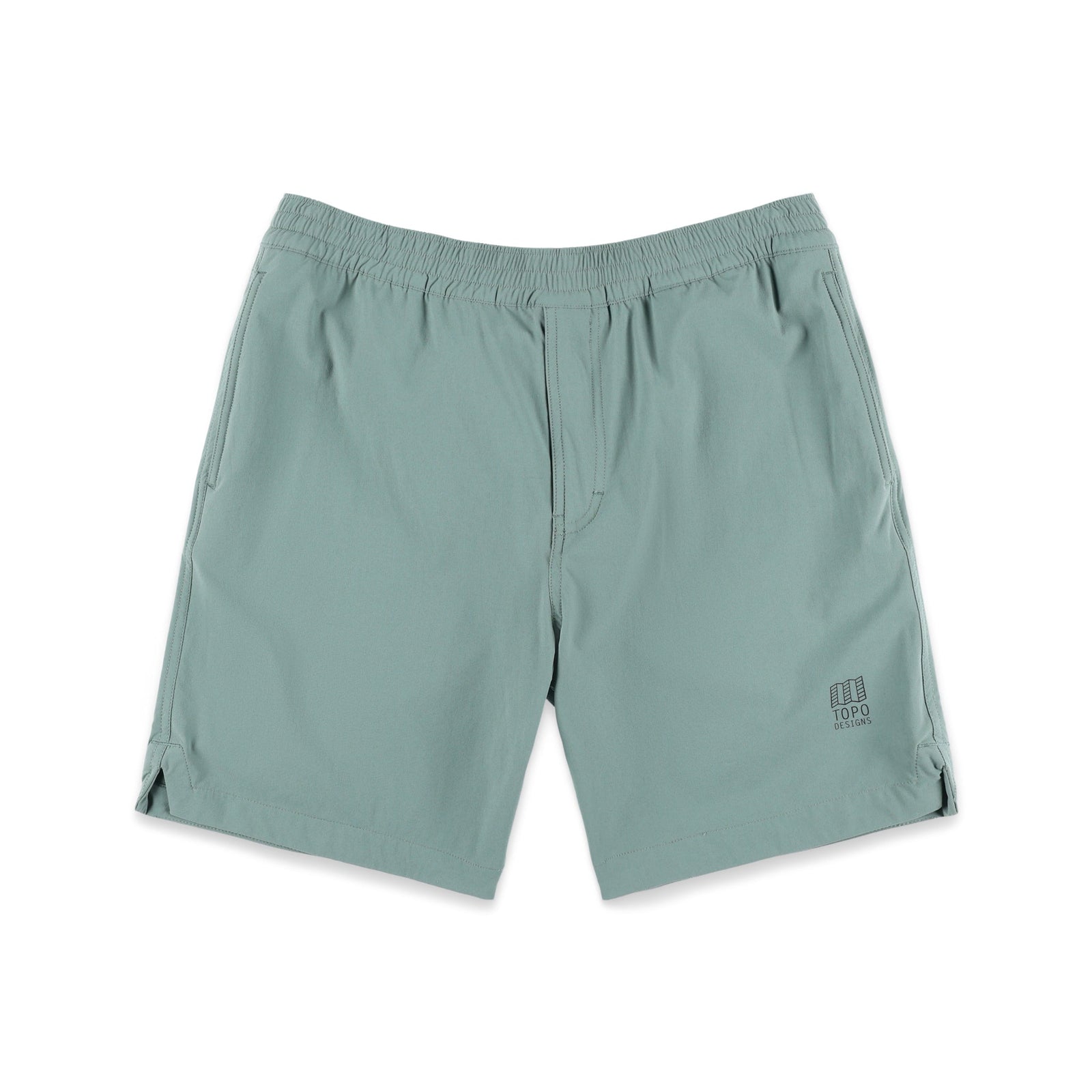Topo Designs Men's Global lightweight quick dry travel Shorts in "Slate" blue.