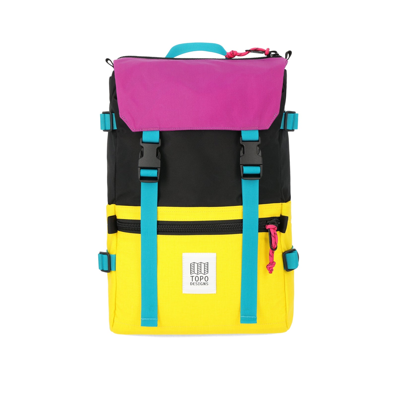Topo Designs Rover Pack Classic laptop backpack in "Bright Yellow / Black".