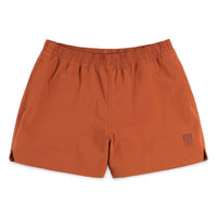 Topo Designs Women's Global lightweight quick dry travel Shorts in "Brick" orange.