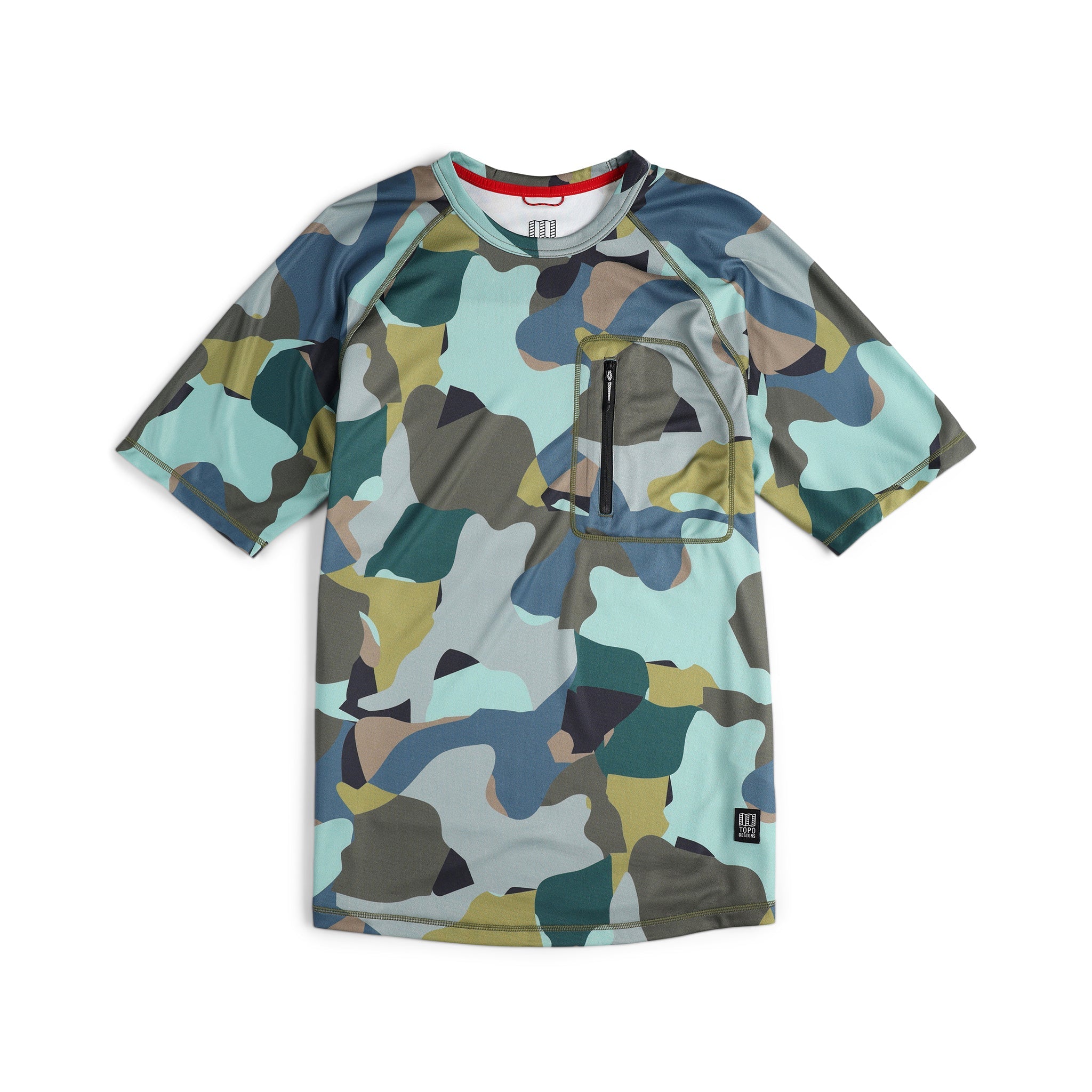 Topo Designs Men's River Short-Sleeve T-Shirt in Green Camo - Size: Medium