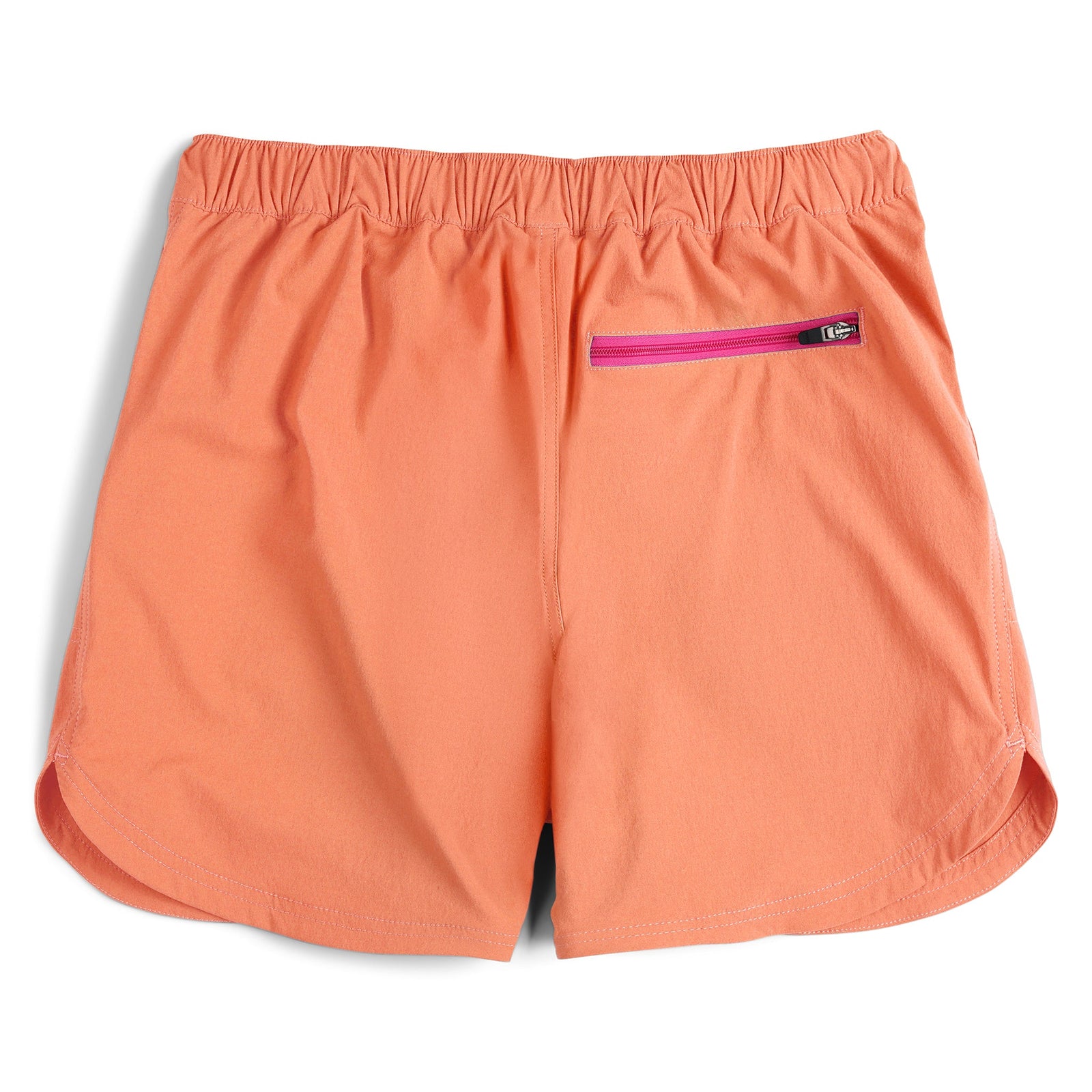 Back view of Topo Designs Women's River quick-dry swim Shorts in "Peach".