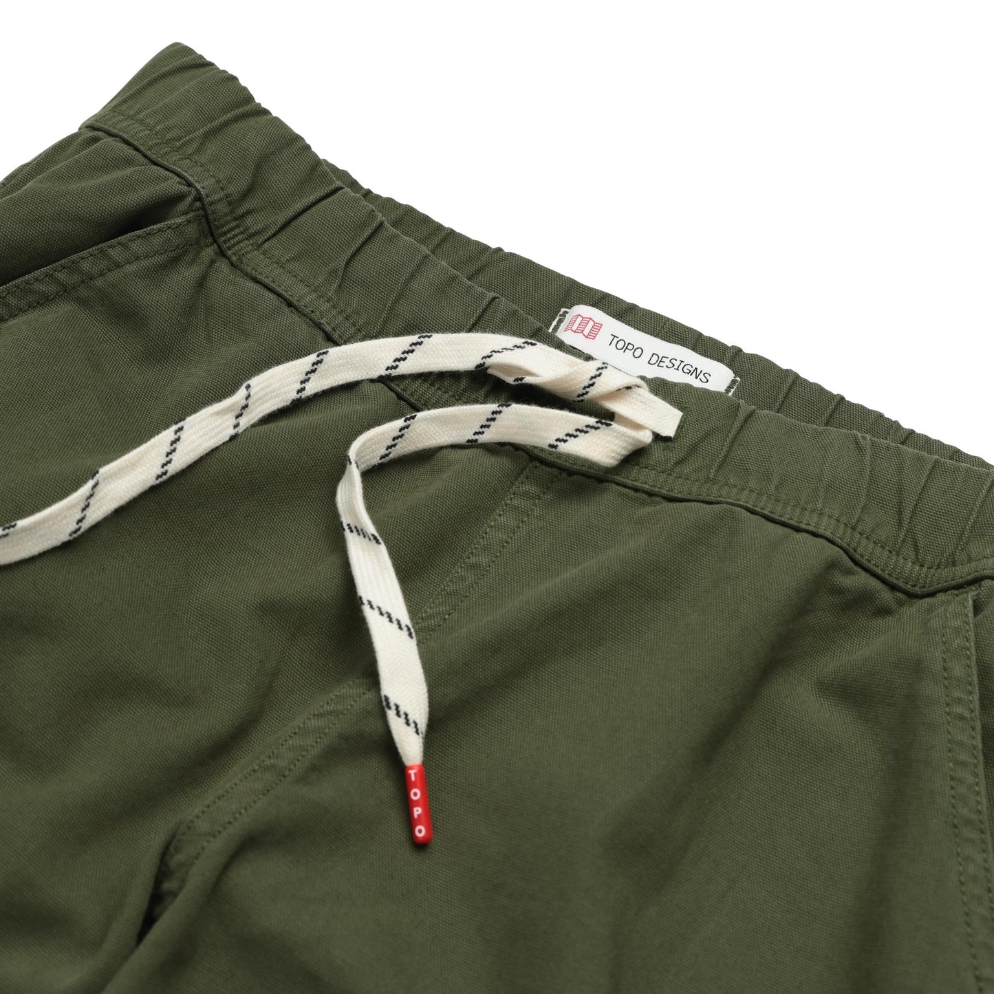 Detail shot of Topo Designs Dirt Pants Slim - Women's in "Olive"