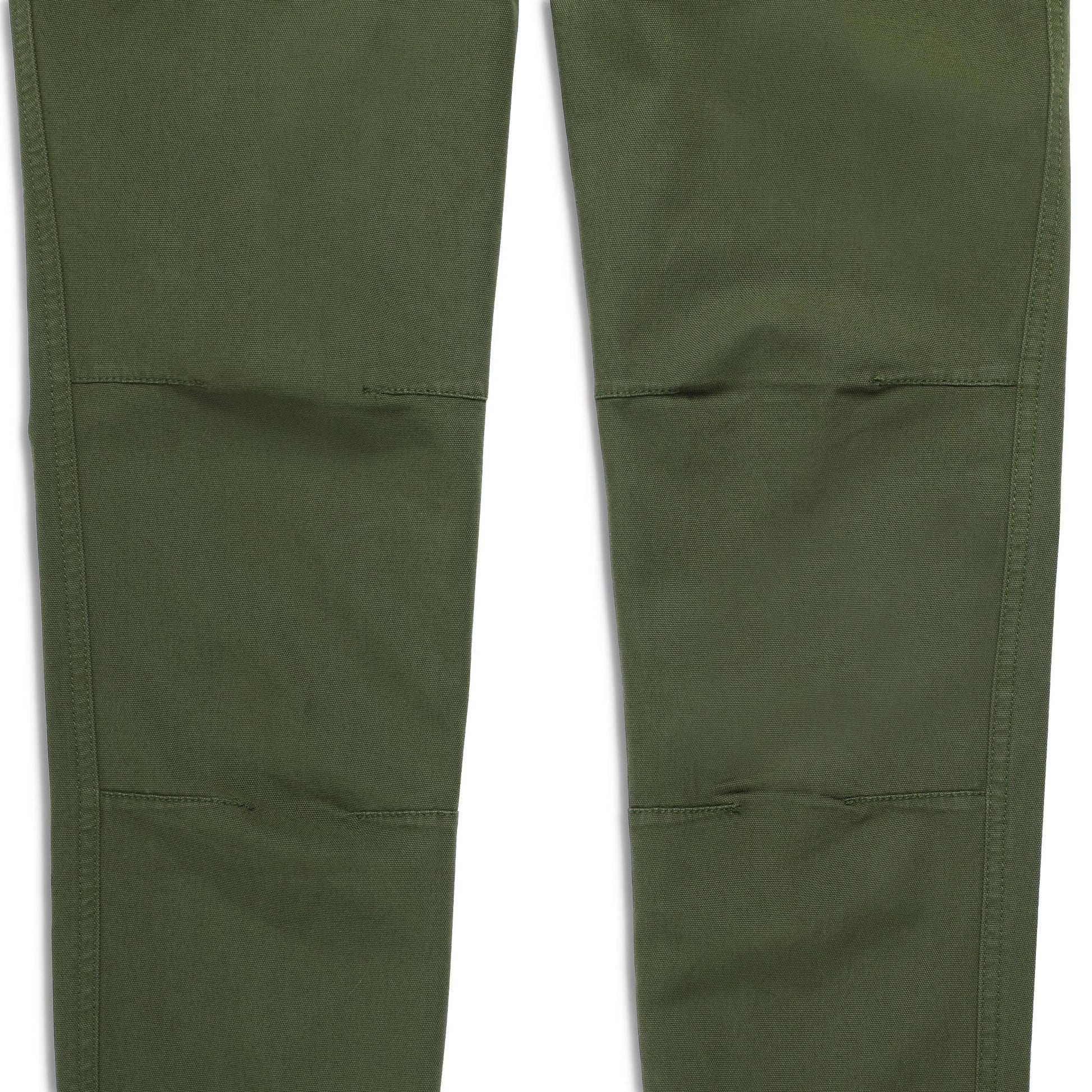 Detail shot of Topo Designs Dirt Pants Slim - Women's in "Olive"