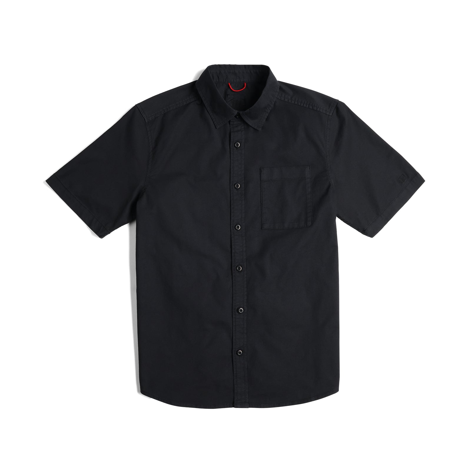 Front View of Topo Designs Dirt Desert Shirt Ss - Men's in "Black"