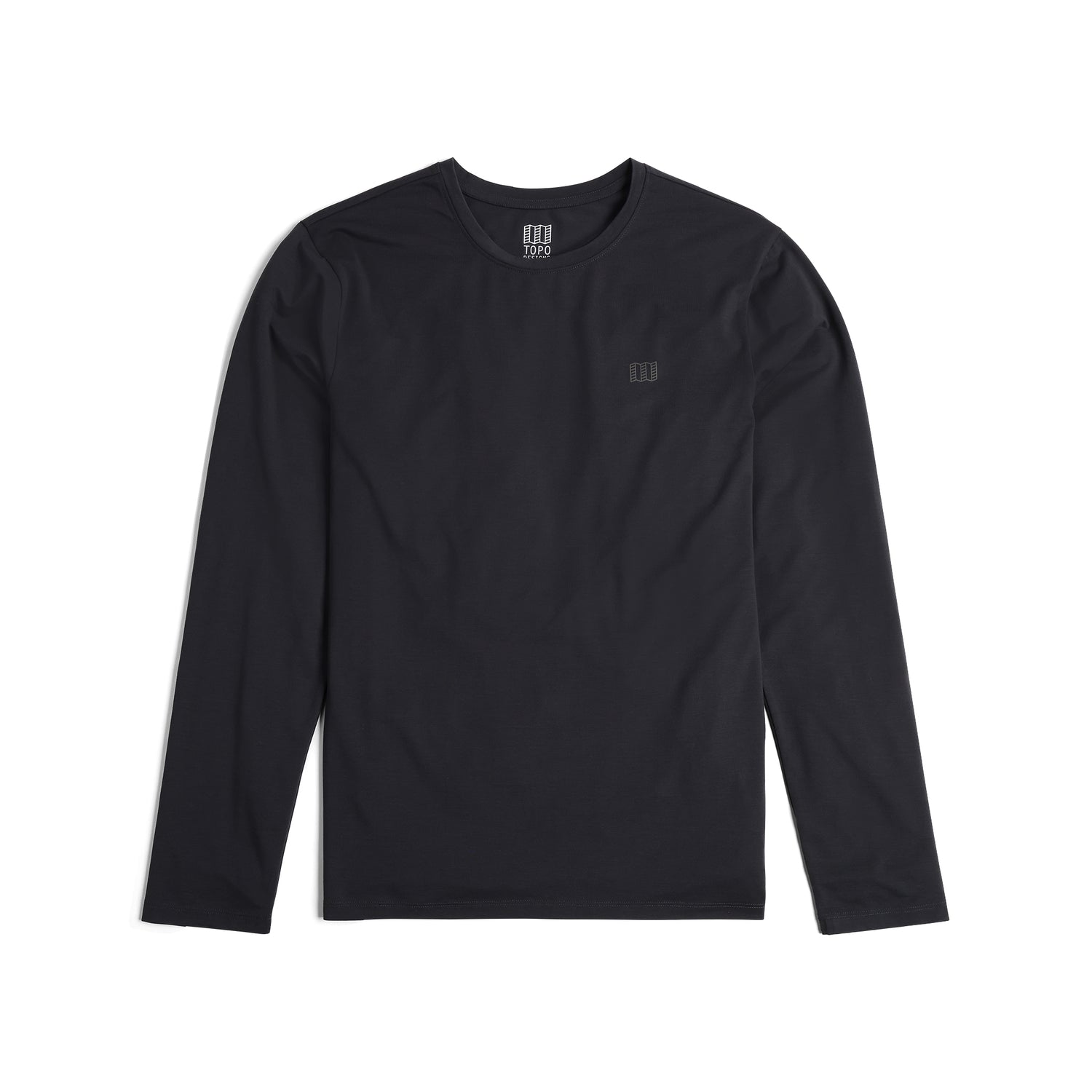 Front View of Topo Designs Global Tek Crew - Men's in "Black"