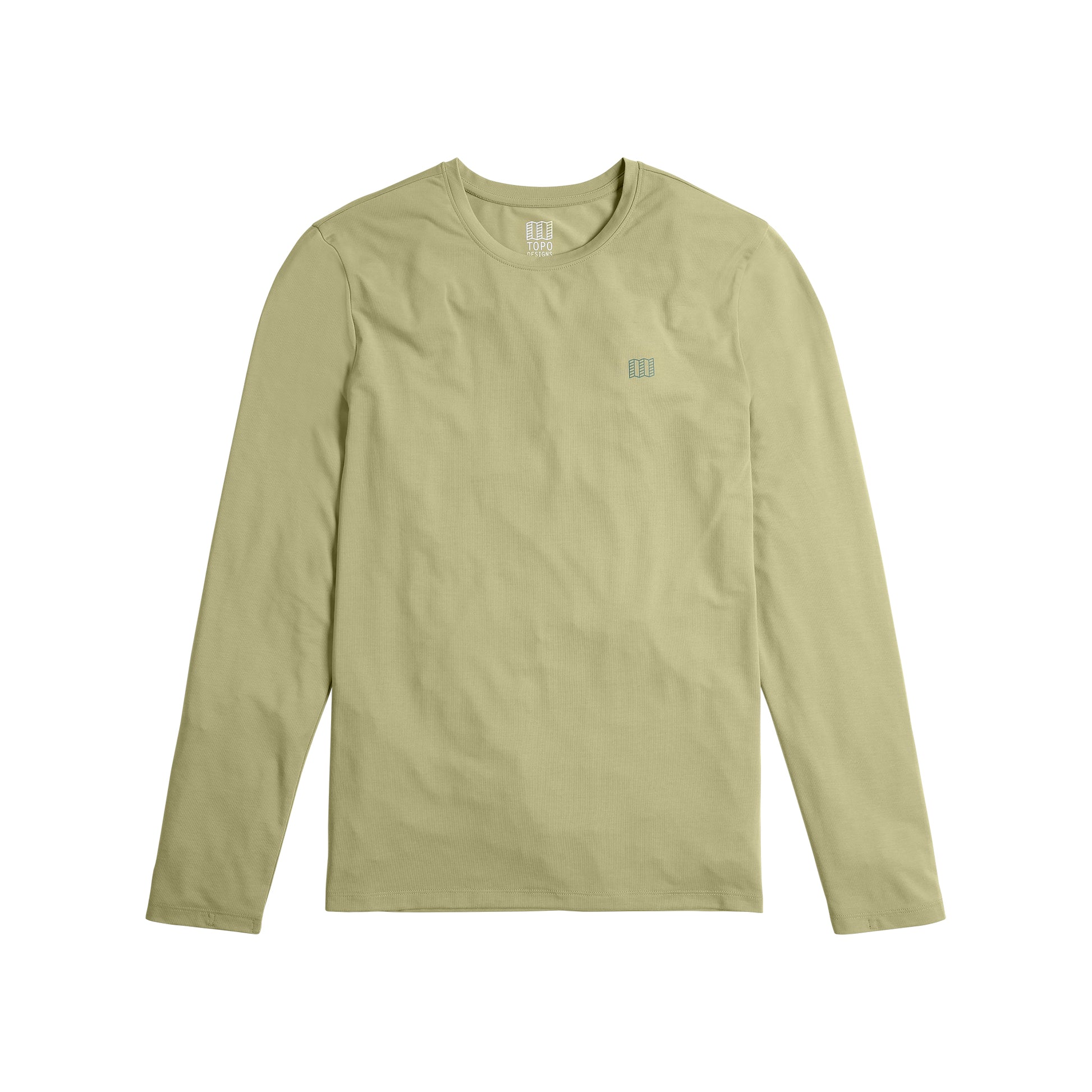 Front View of Topo Designs Global Tek Crew - Men's in "Moss"