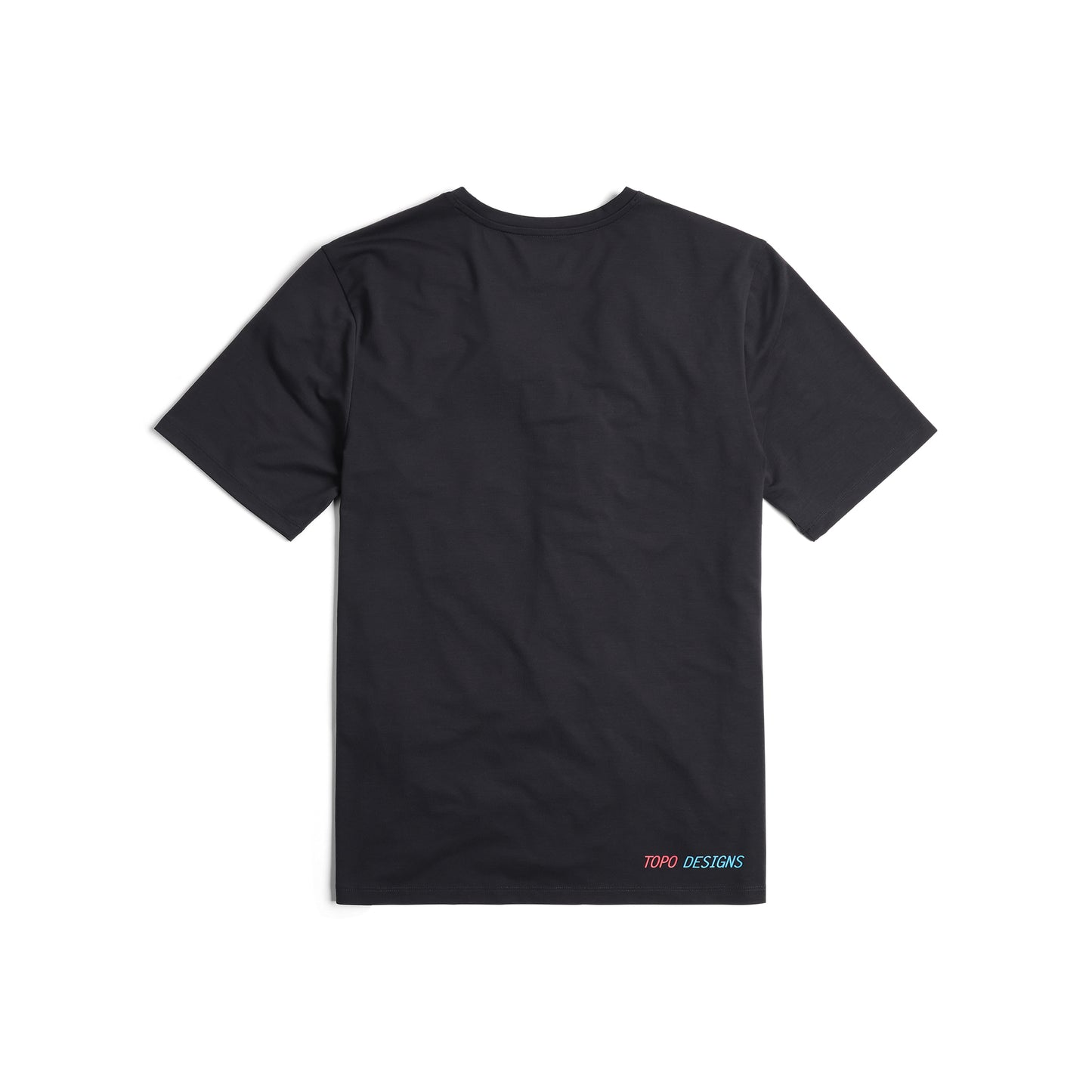 Back View of Topo Designs Global Tek Crew Ss - Men's in "Black"