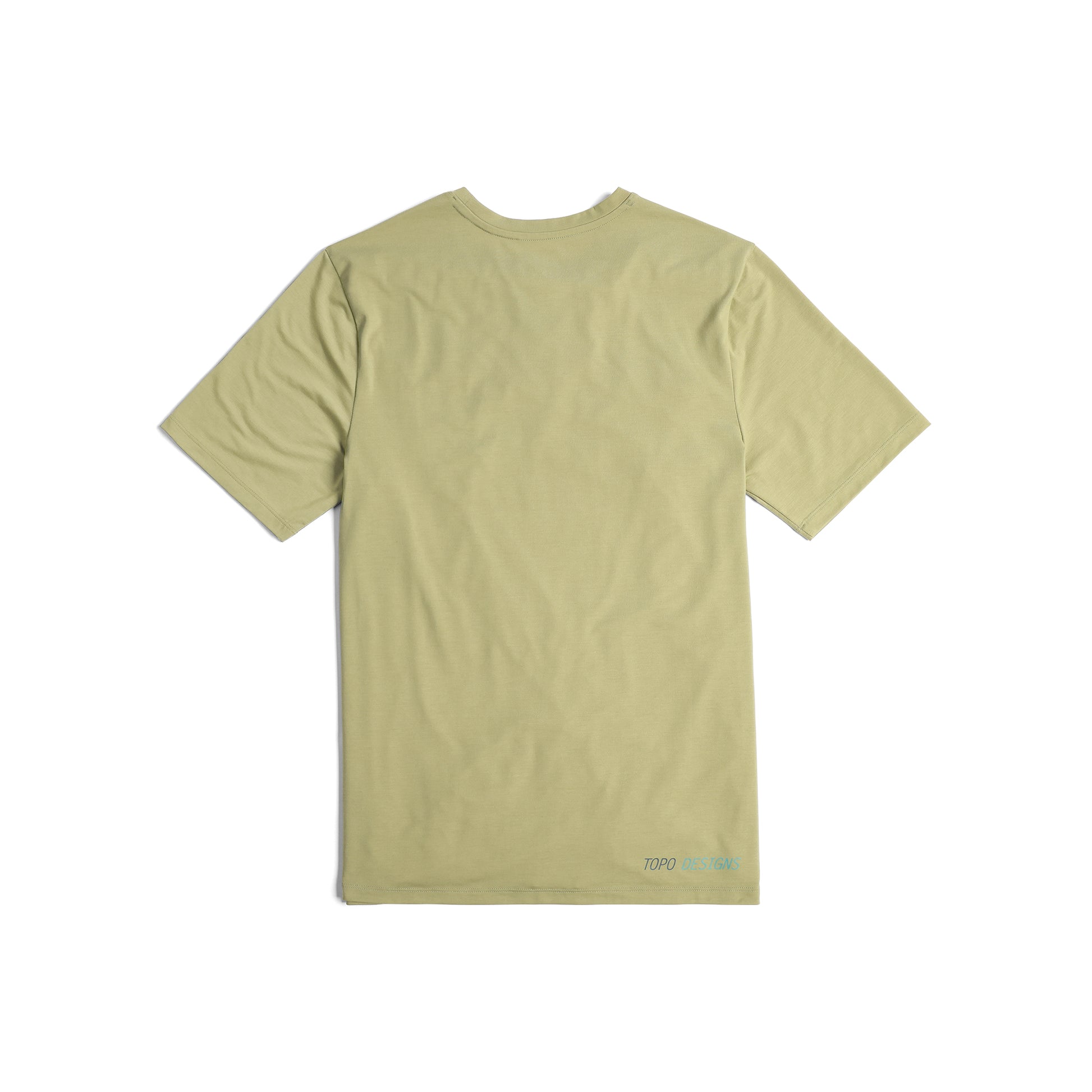 Back View of Topo Designs Global Tek Crew Ss - Men's in "Moss"