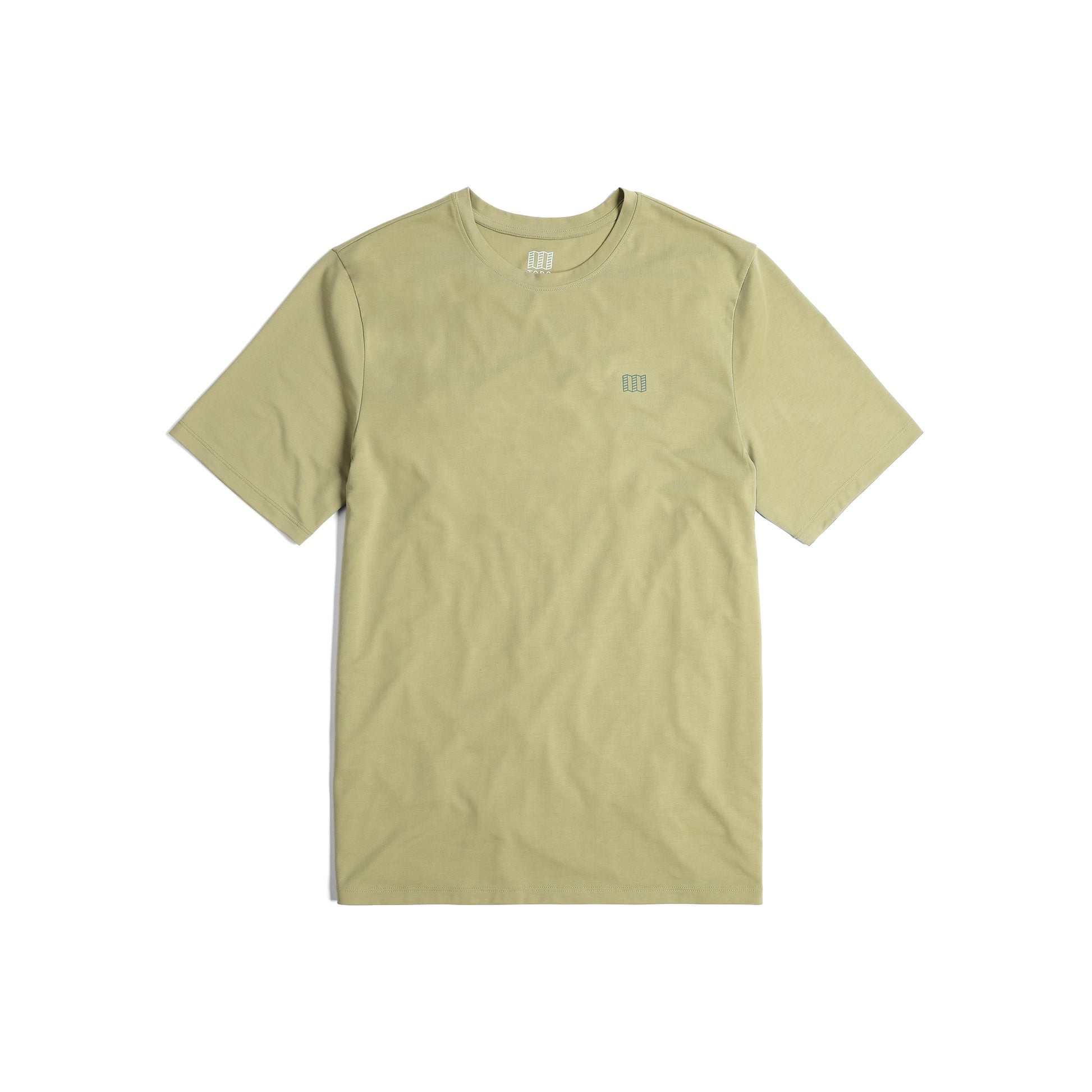 Front View of Topo Designs Global Tek Crew Ss - Men's in "Moss"