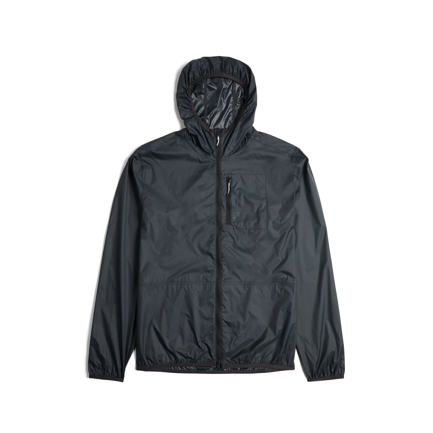 Front View of Topo Designs Global Ultralight Packable Jacket - Men's in "Black"