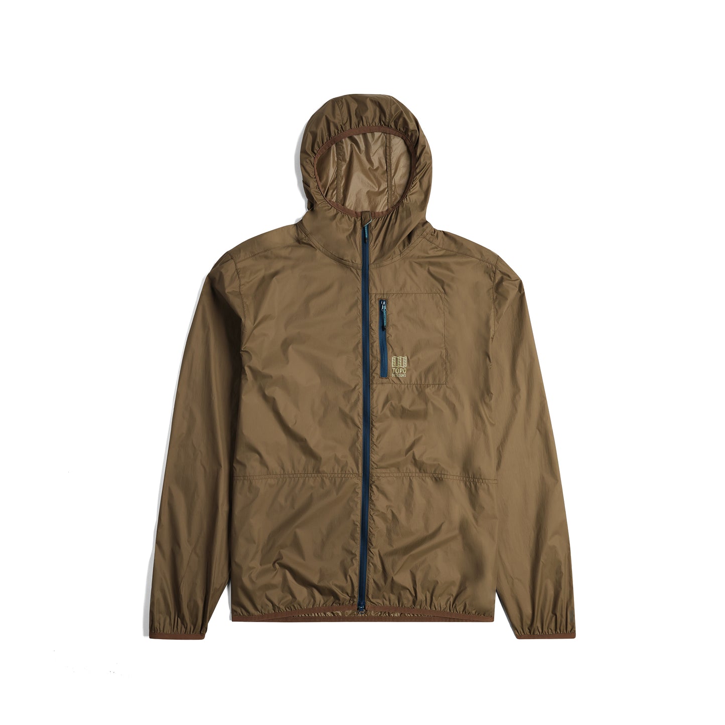 Front View of Topo Designs Global Ultralight Packable Jacket - Men's in "Desert Palm"